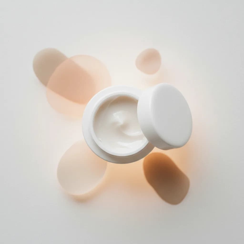 Pote de creme facial com textura suave