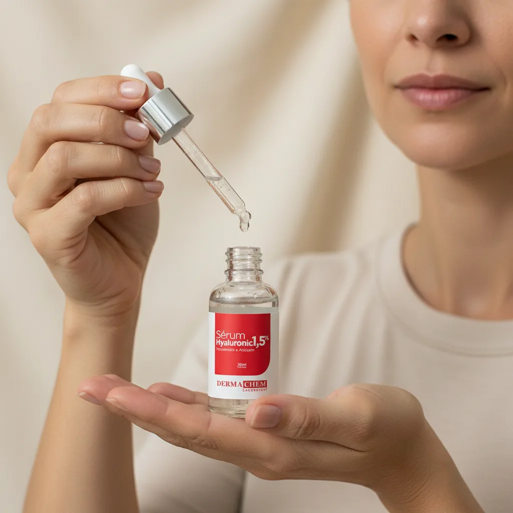 Dermachem Sérum Hyaluronic 1 5% 30Ml, pingando o sérum