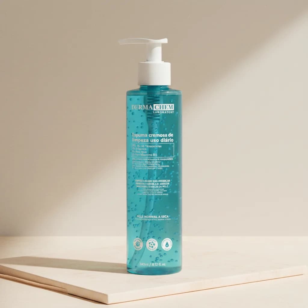Espuma Cremosa De Limpeza 250Ml Cod: 8744 - Derma Chem, ângulo 3/4