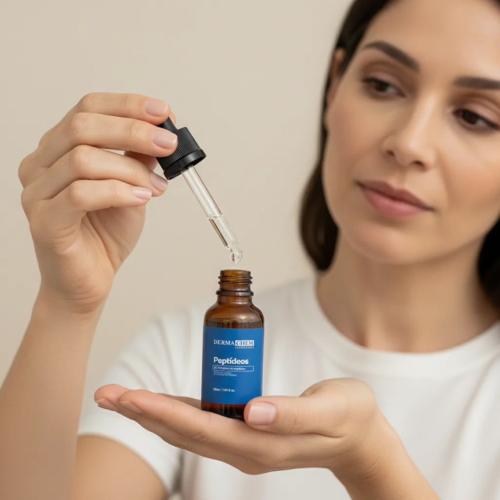 Sérum Peptídeos 30ml - Código: 8669 - Derma Chem, pingando o sérum